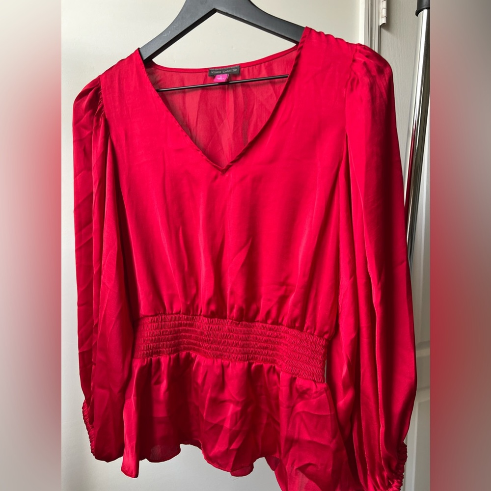 Vince Camuto Smoked Peplum Blouse
